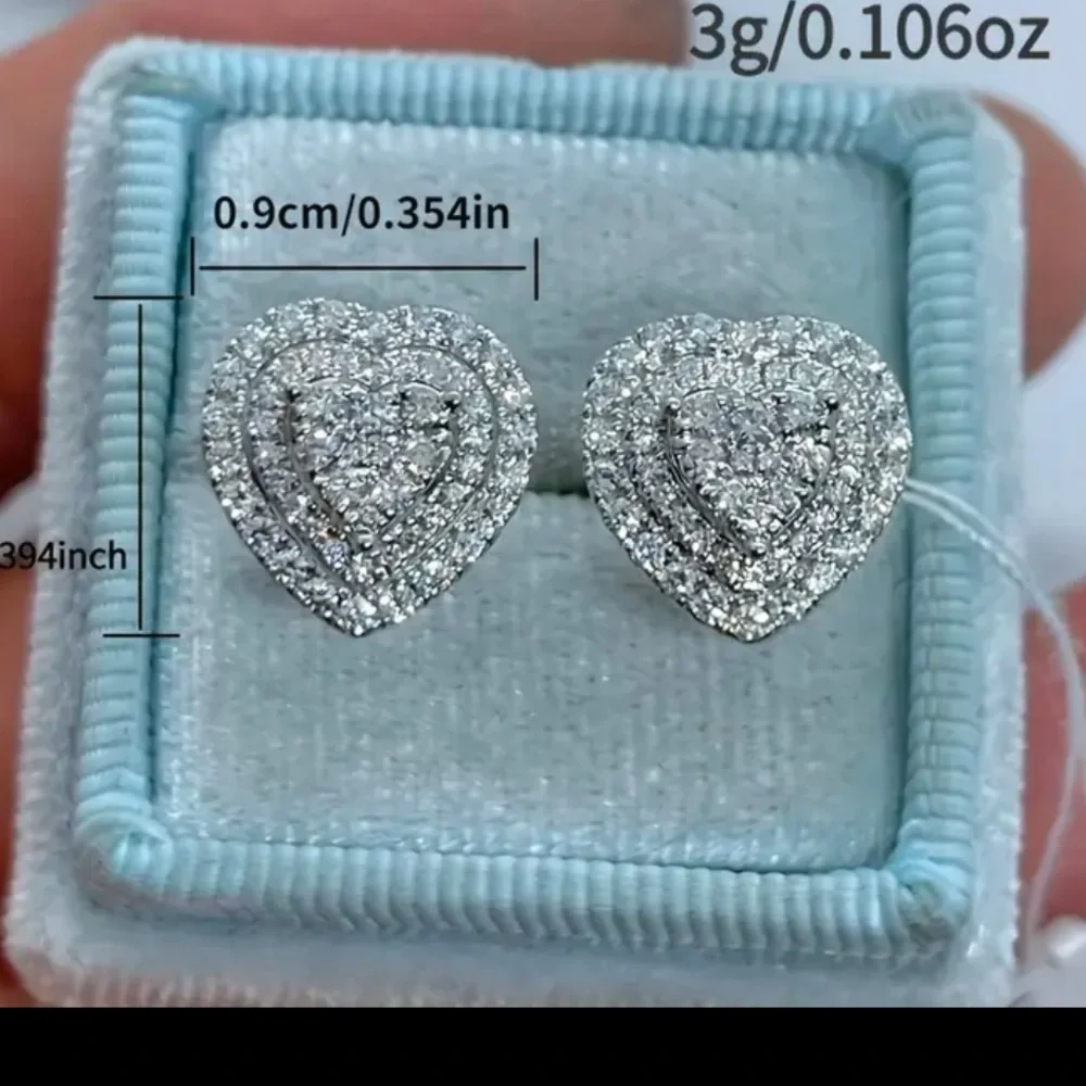 Halo Stud 1.30 Ct Simulated Diamond Earrings Round Cut NWT